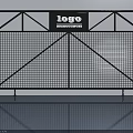 Modern Black Swing Door With Grid Design And HOUSEDOORS Logo