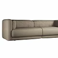 Modern Two Seater Fabric Sofa With Sleek Lines And Square Armrests 3d model