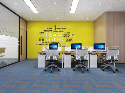 Modern public office area Open office area 3d model