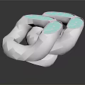 Silver Metallic Decorative Household Item With Intertwined Textured Structure And Shiny Finish