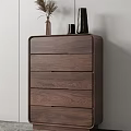 Modern Wooden Entryway Console Cabinet With Drawer Design And Vases On Top