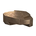 Modern Brown Stone Coffee Table With Irregular Geometric Design And Textured Surface