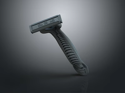 Modern Manual Razor Grooming Tool With Ergonomic Textured Handle And Sharp Blade 3d model
