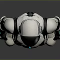 Futuristic Humanoid Robot Design With White Black Body And Blue Accent Lights