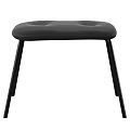 Black Sofa Stool with Padded Seat and Slim Metal Legs Modern Design