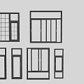 Modern Casement Windows With Black Frame And Various Stylish Design Options 3d model