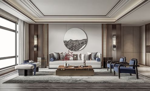 New Chinese Living Room 3d model