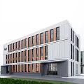 Modern Industrial Factory Building Multi-storey Factory Building Modern Factory Building Square Factory Building Multi-storey Office 3d model