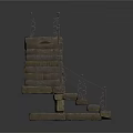 Stone Staircase Design With Metal Railing And Geometric Pattern Steps