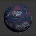 Other Artistic Sphere With Textured Red Black Blue Surface And Geometric Patterns
