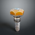 Industrial Hexagonal Head Screw With Orange Top And Metal Threaded Shank