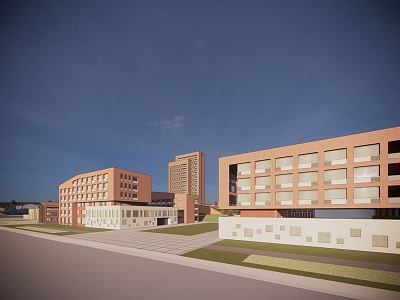 Modern School 3d model