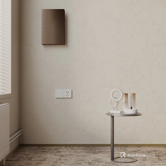 Minimalist Modern Side Table With Round Top Metal Frame And Decorative Ornaments For Home Interior 3d model 