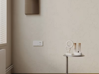 Minimalist Modern Side Table With Round Top Metal Frame And Decorative Ornaments For Home Interior 3d model