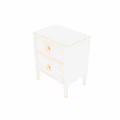 Elegant White Chest of Drawers with Gold Accents and Decorative Handles