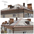 Multi Storey Residential Building Exterior Design With Colorful Balconies Multiple Windows And Chimneys