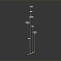 Modern Decorative Sculpture With Silver Spheres And Golden Base Vertical Design