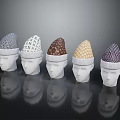 Five Stylish Hats With Various Colors And Patterns On White Mannequin Heads With Reflections