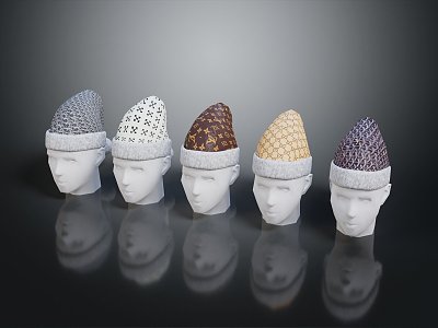 Modern Hat Knitted Hat 3d model