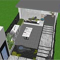 Modern Courtyard Courtyard Courtyard Roof Garden Landscape Roof Garden 3d model