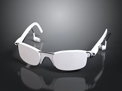 White Smart Glasses With Built in Earphones And Modern Sleek Design Electronic Device 3d model
