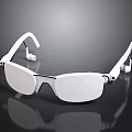 White Smart Glasses With Built in Earphones And Modern Sleek Design Electronic Device