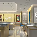 Modern Luxurious Jewelry Store Interior With Elegant Display Counters And Bright Lighting