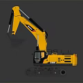 Yellow Heavy Duty Tracked Excavator With Front Bucket And Mechanical Arm