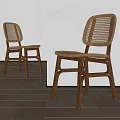 Woven Leisure Chair With Wooden Frame For Modern Indoor Home Decor