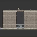 Multi Story Brick Residential Building With Multiple Windows Roof Equipment And Entrance Steps