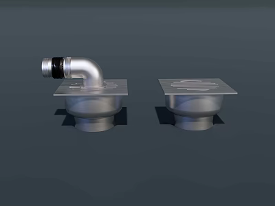Heavy Duty Metal Pipe Fittings With Square Base And Curved Design Elements 3d model