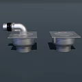Heavy Duty Metal Pipe Fittings With Square Base And Curved Design Elements