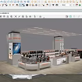 Mall Counter Retail Display With Shelves And Various Accessories Showcase Design