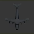 Blue Military Transport Aircraft 3D Model With Four Engines And Tail Fin Design