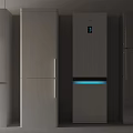 Modern Refrigerators and Freezers with Digital Display and Blue Light Different Styles Upright Design