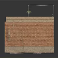 Red Brick Walls And Stone Tile Floor With Wooden Pallets Barrels And Crates