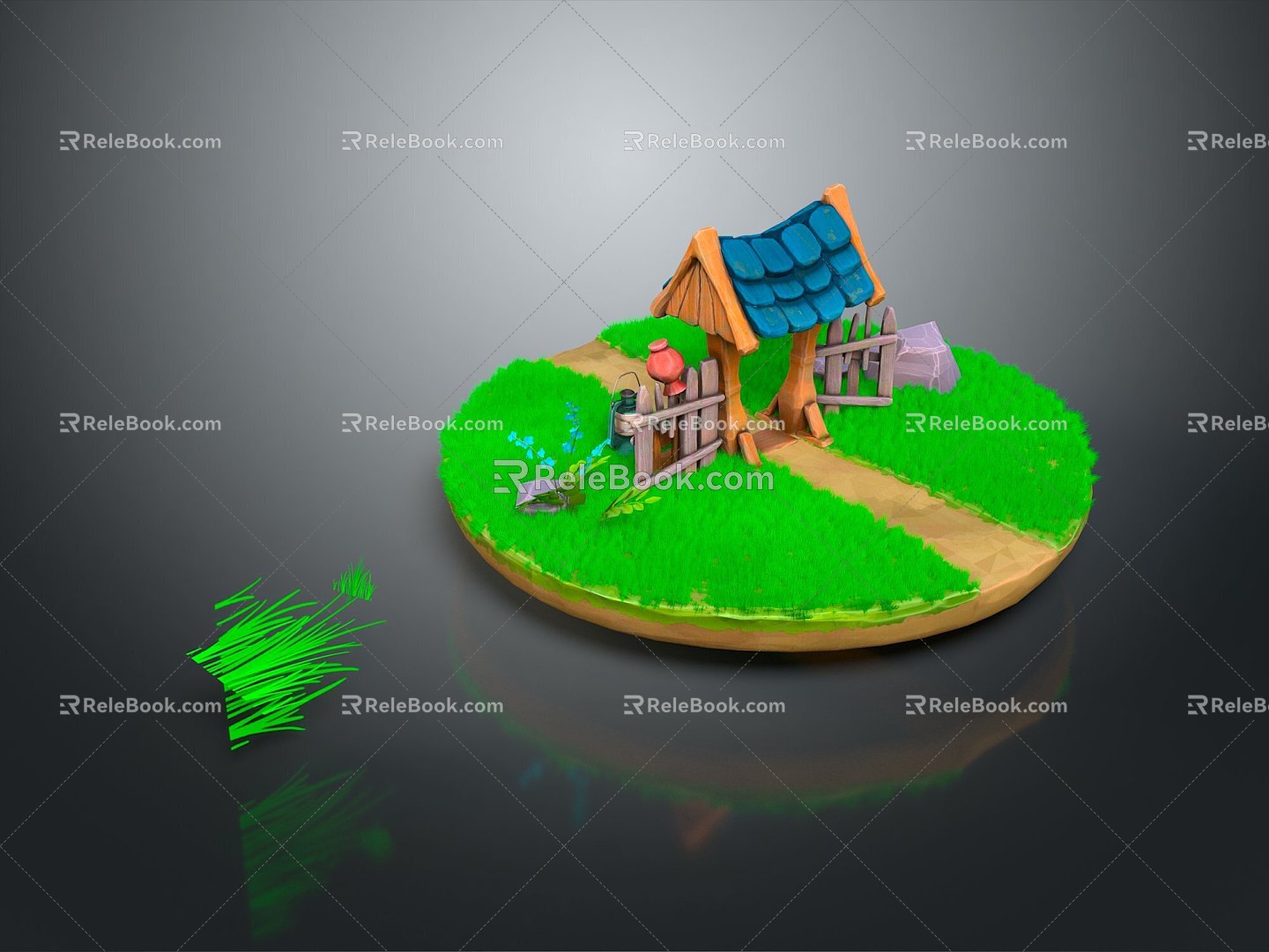 Gate House Stone Gate House Outdoor Articles Realistic 3d model