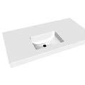 Modern White Built-in Washbasin with Elegant Sleek Marble Countertop Design 3d model