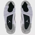 White and Black Jordan Sneakers with Gray Accents and Mesh Detailing