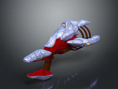 Futuristic Motorcycle With Silver Metallic Body Red Accents And Streamlined Design 3d model