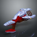 Futuristic Motorcycle With Silver Metallic Body Red Accents And Streamlined Design