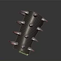 Black Spiked Gauntlet Weapon With Metal Spikes And Rivets On Leather Base