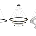 Modern Circular Ring Pendant Lights With Multiple Layers And LED Illumination Design 3d model