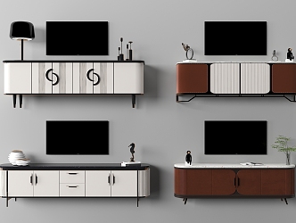 Modern TV Cabinet TV Background Cabinet 3d model