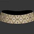 Elegant Golden Headband With Intricate Patterns And Red Gemstones For Daily Use