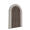 Contrasting Wooden Door Arch Design With White Frame For Interior Spaces