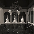 Modern Wedding Dress Shop 3d model