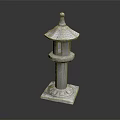 Ornate Traditional Japanese Stone Lantern With Pedestal And Detailed Carved Structure