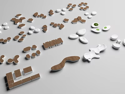 Modern Outdoor Seats Landscape Seats Leisure Seats Park Seats 3d model