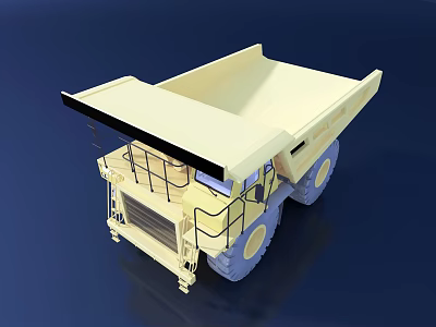 Yellow Heavy Duty Dump Truck With Large Tires And Open Bed Structure 3d model